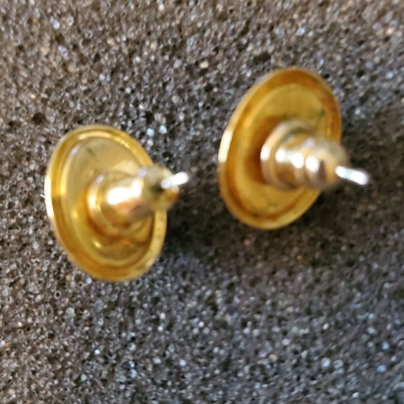 Vintage Faux Pearl Earrings with Gold Tone Trim - Picture 6 of 8